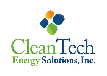 CleanTech Energy Solutions, Inc. logo: colorful geometric shapes above, company name in green and blue text below.