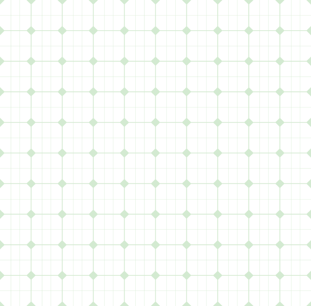 Grid pattern with light green lines and diamond shapes.