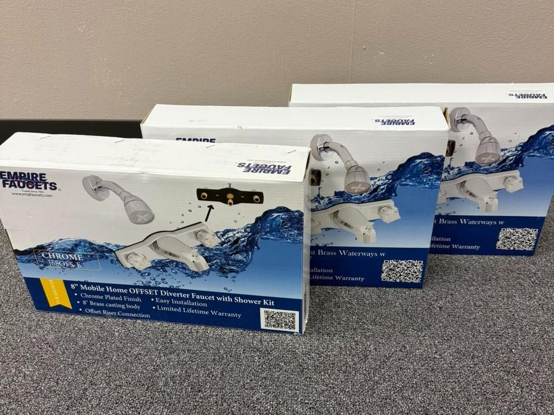 Three white boxes of 