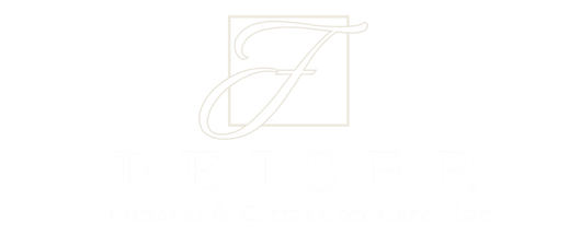 Logo for Feiser Funeral Home, Inc. featuring a stylized "F" inside a square, with text below.