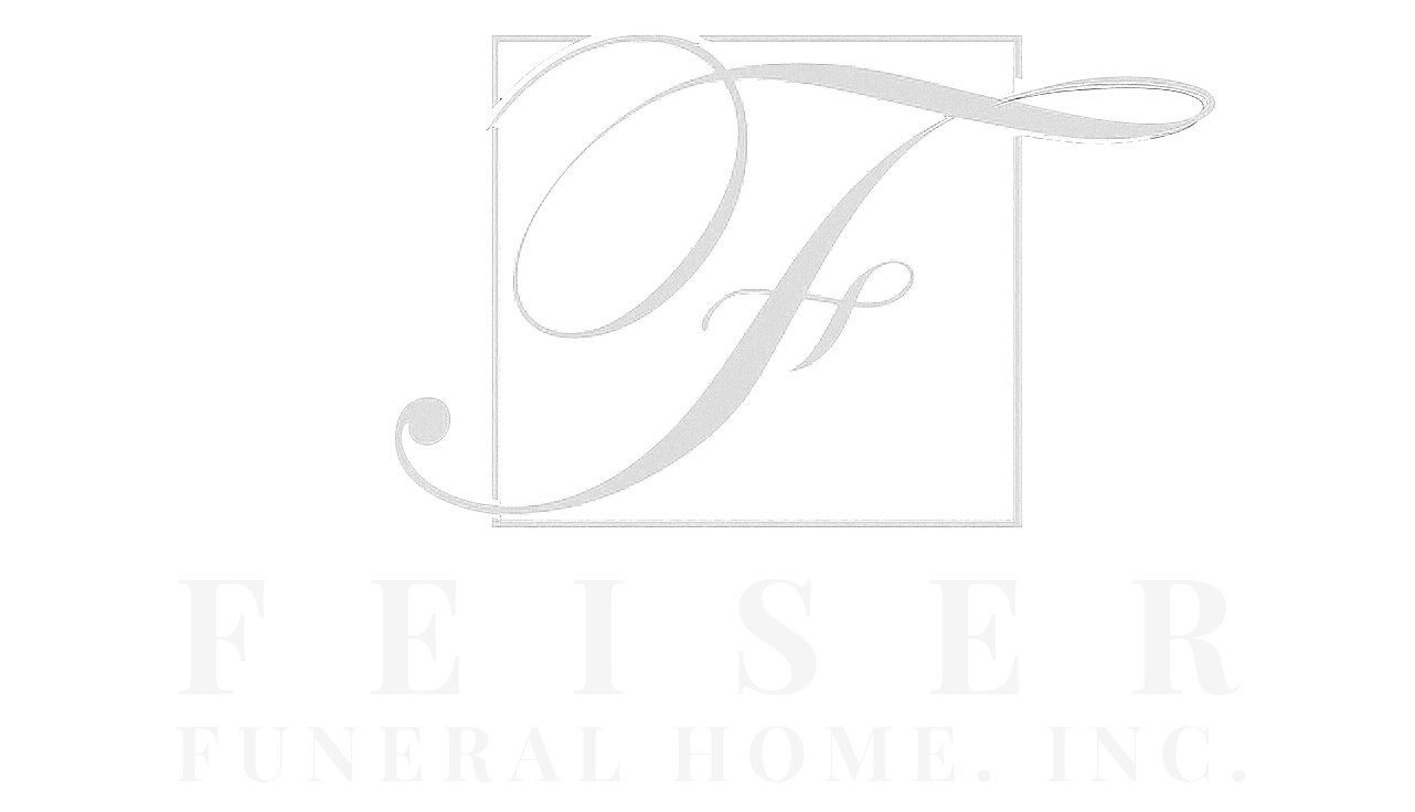 Logo for Feiser Funeral Home, Inc. featuring a stylized "F" inside a square, with text below.