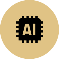 An icon of a chip with the word ai on it.