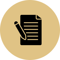 An icon of a piece of paper with a pencil on it.