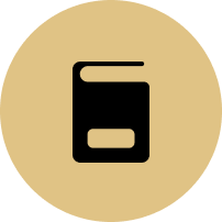 A book icon in a circle on a white background.
