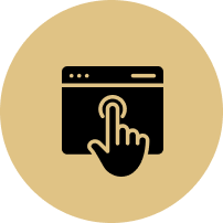 A hand is pressing a button on a computer screen.