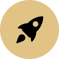 A rocket is flying through the air in a circle.