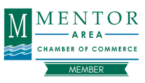 A logo for the mentor area chamber of commerce