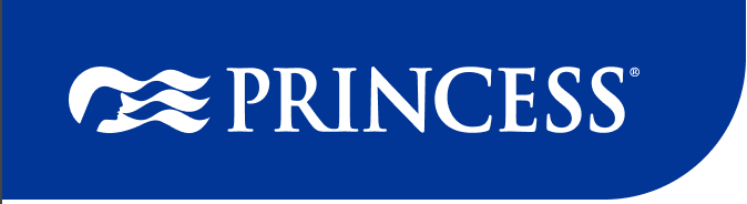 A blue and white logo for princess cruises