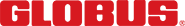 The word globus is written in red on a white background.