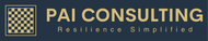 Logo for PAI Consulting, featuring a chessboard icon and text, 