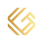 A gold logo with the letter g on a white background.