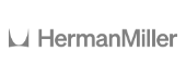 The herman miller logo is a gray logo on a white background.