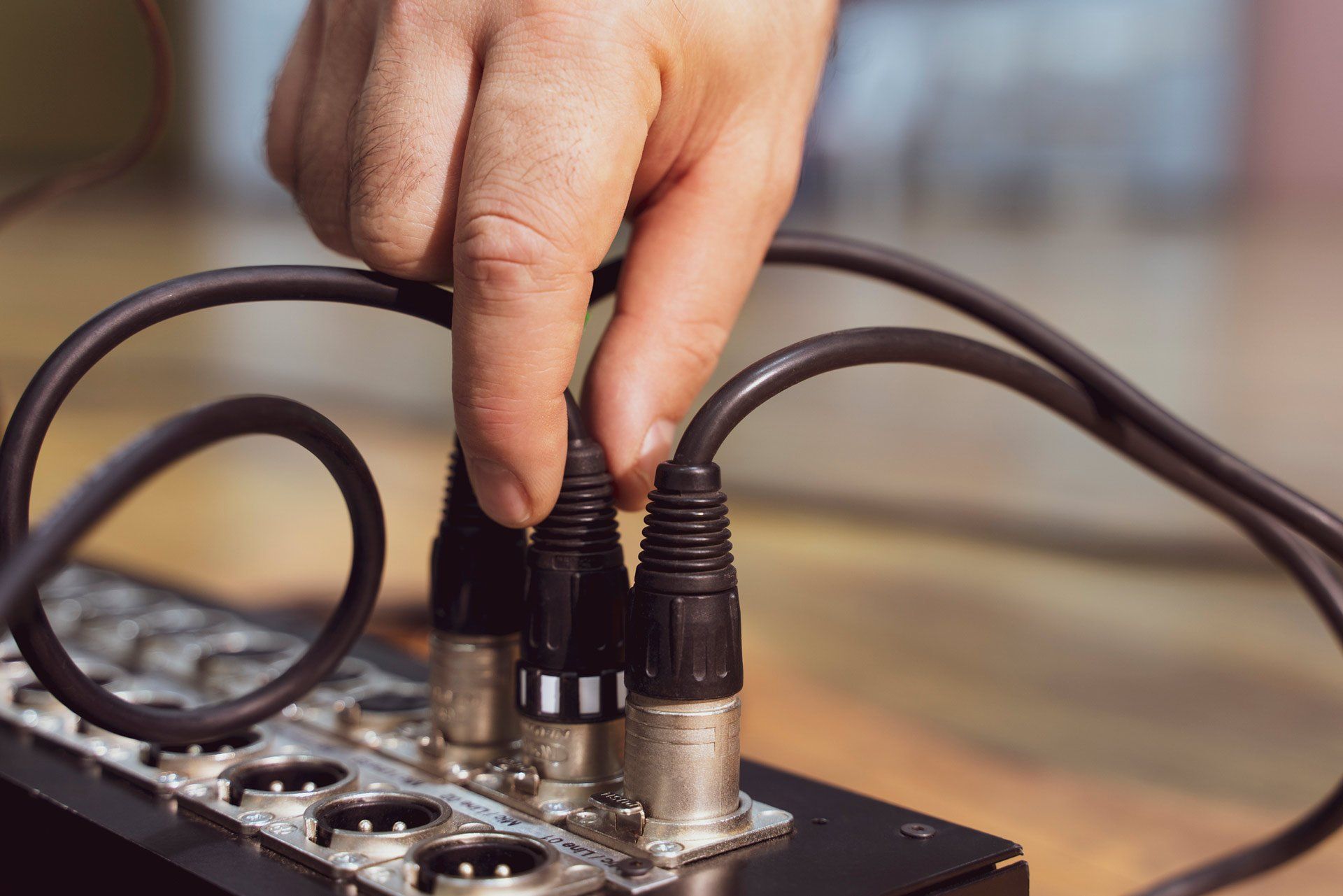 Hand Push Xlr Connector to the Analog Mixer Before Recording — Greater Sydney, Nsw — Connex Antenna & Security