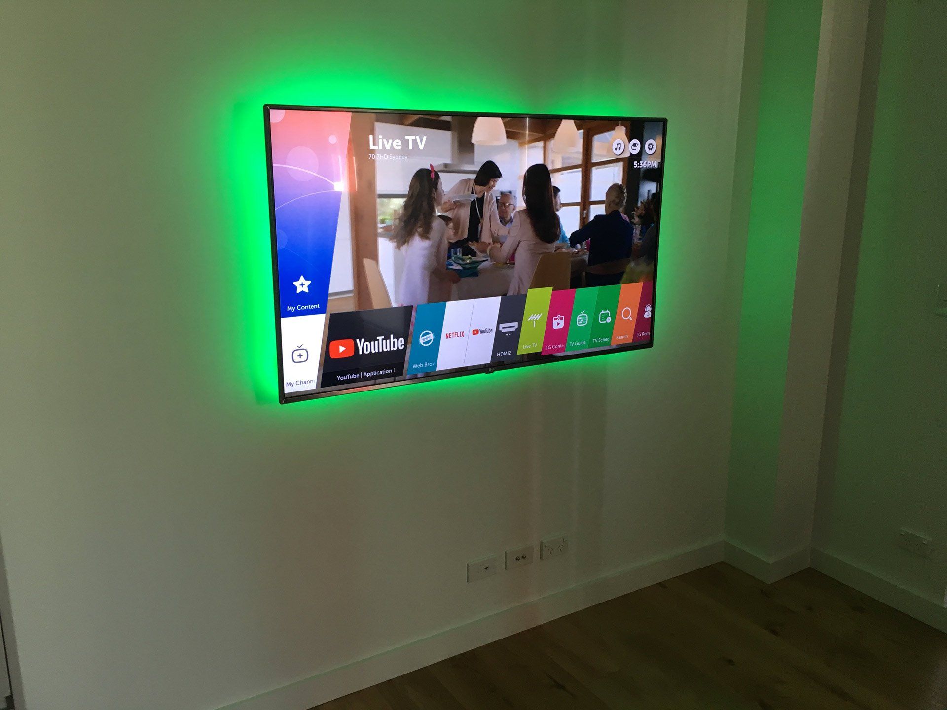TV, White Wall, Green Lights — Greater Sydney, Nsw — Connex Antenna & Security