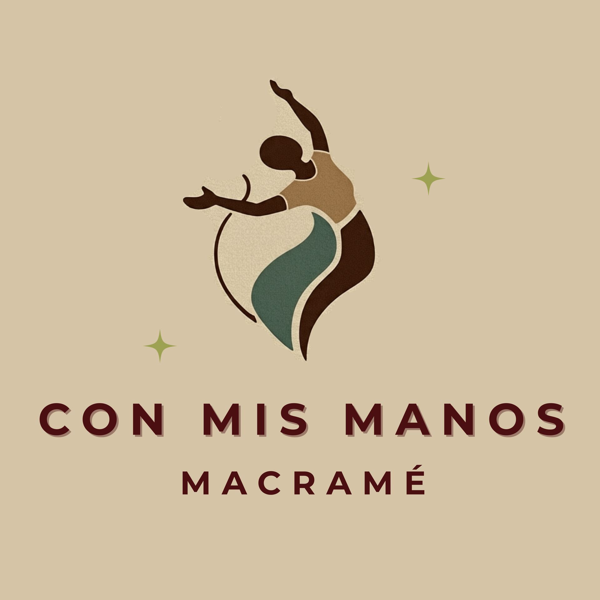 A logo for a company called con mis manos macrame