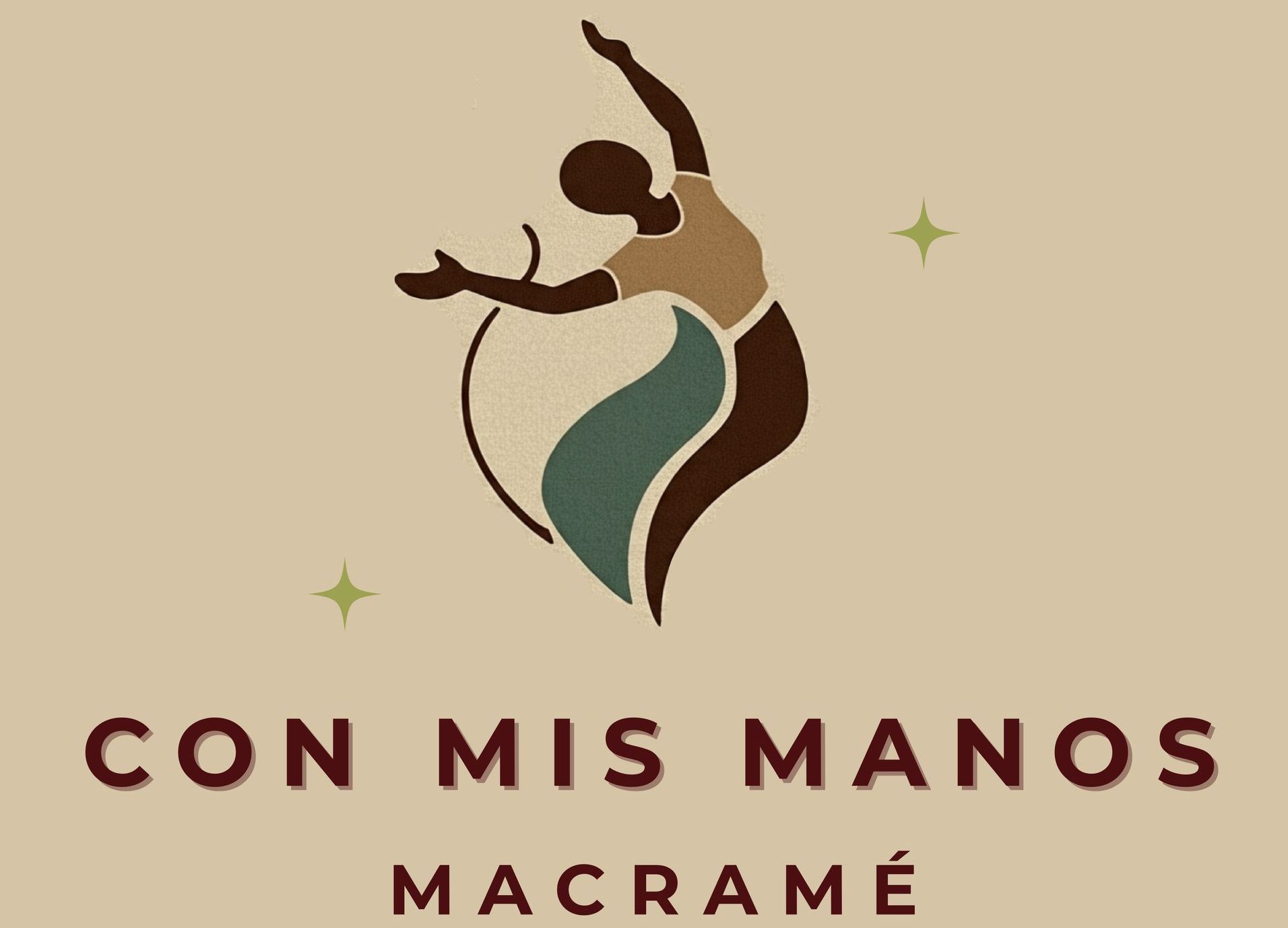 A logo for a company called con mis manos macrame