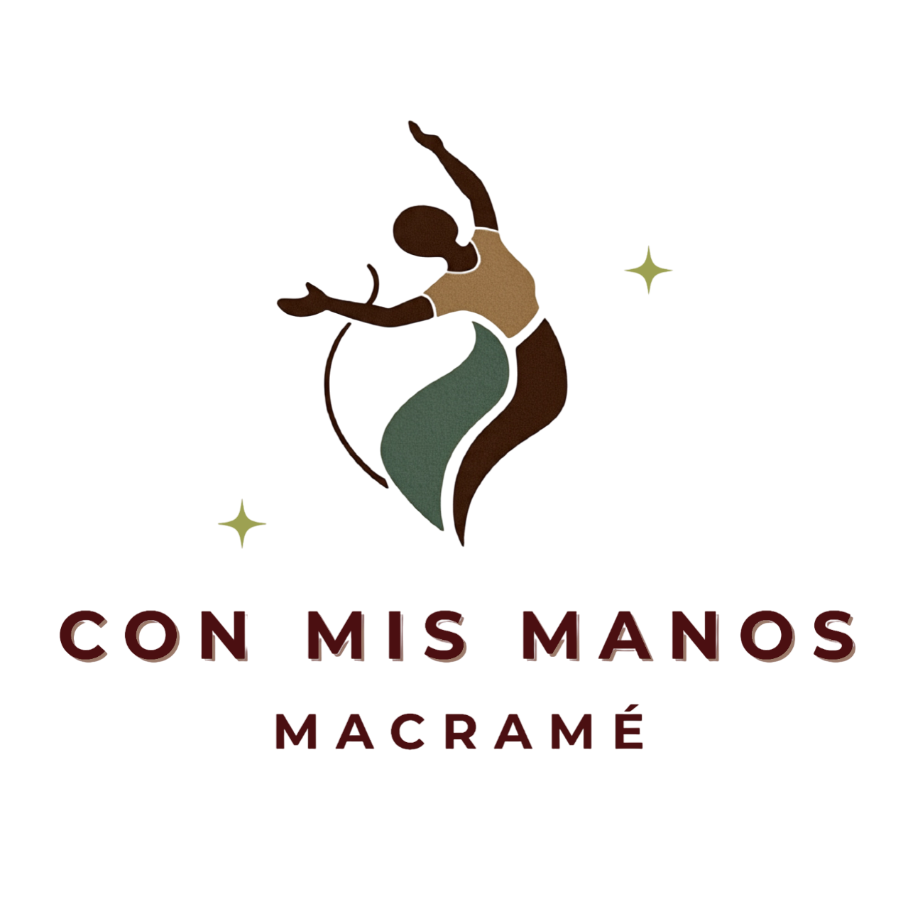 A logo for a company called con mis manos macrame