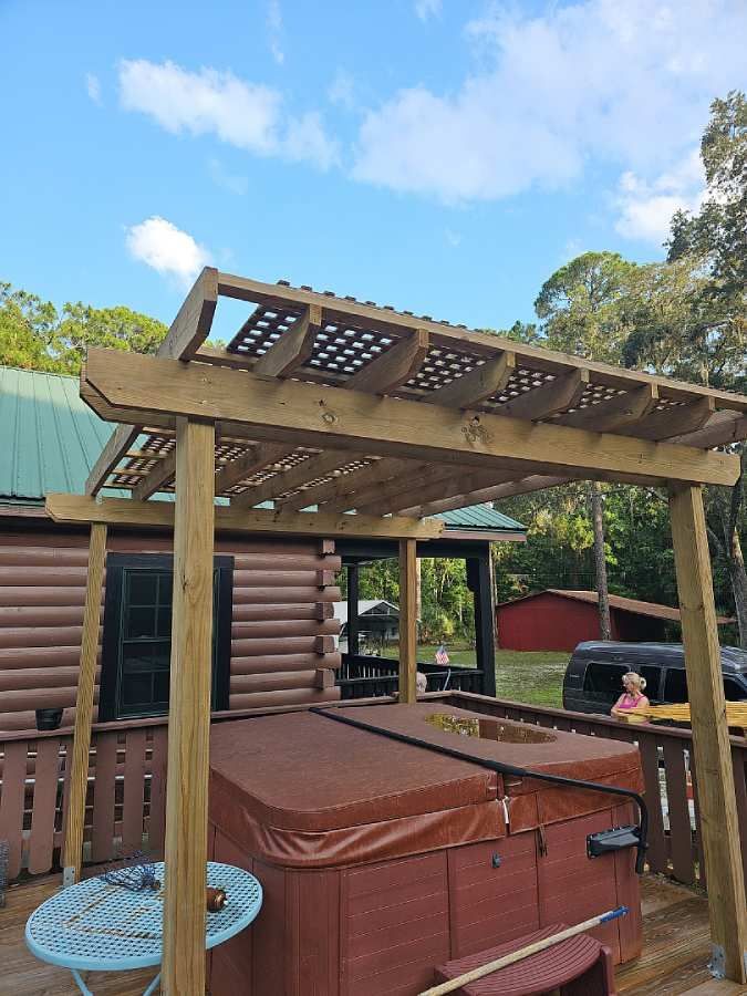 A pergola installation in Homosassa FL by Michael Beach Fence
