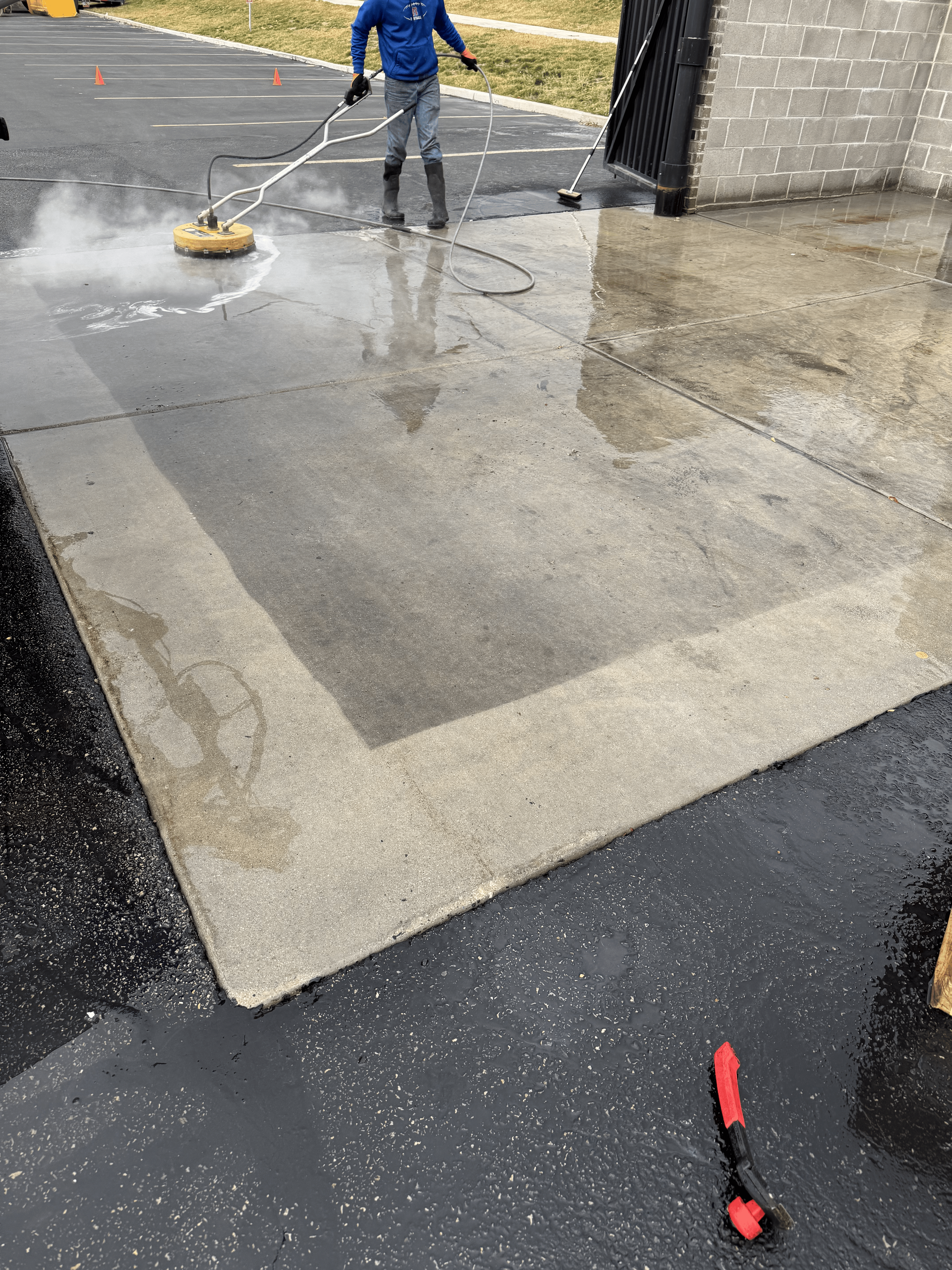 Pressure washing with 200 degree water