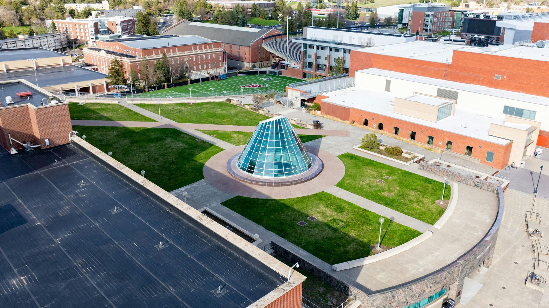 University and school concrete walkway cleaning