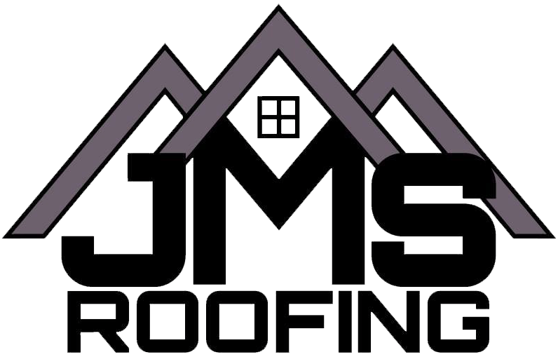 The JMS Roofing logo features the bold, black text 
