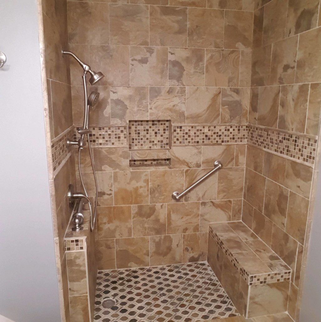 TAN BATHROOM REMODEL in house