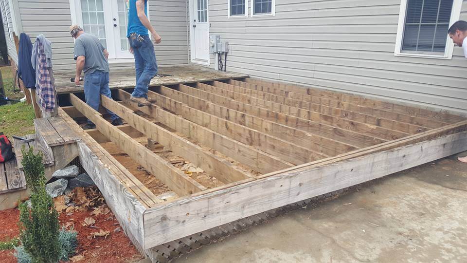 DECK BUILD AND RAILING INSTALLATION in house