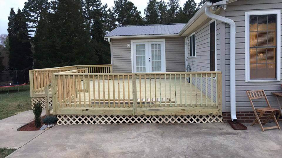 NEW DECK INSTALLATION on house