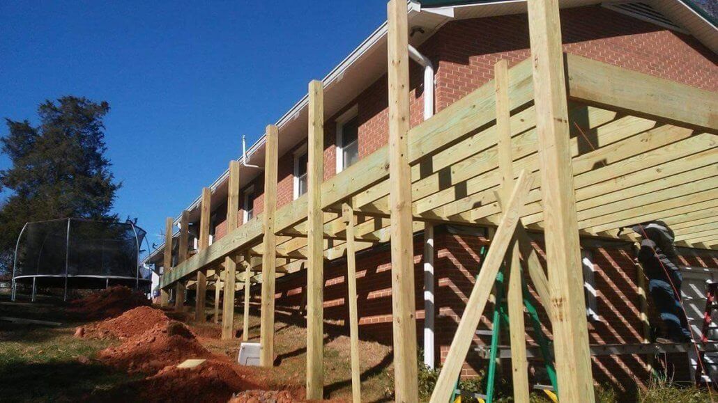 WOOD DECK & COVERED PORCH in house