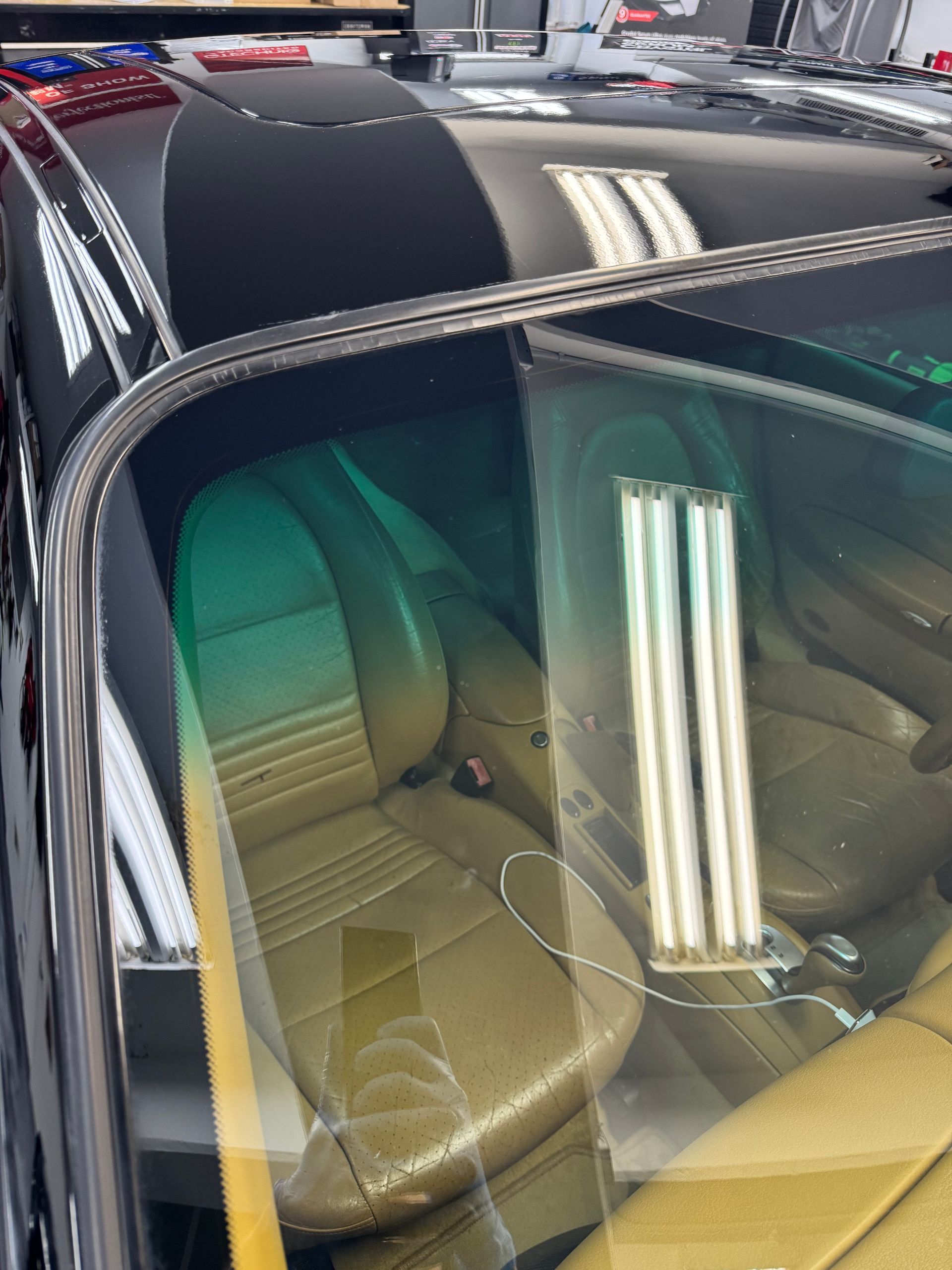 Porsche rear glass after — crystal clear