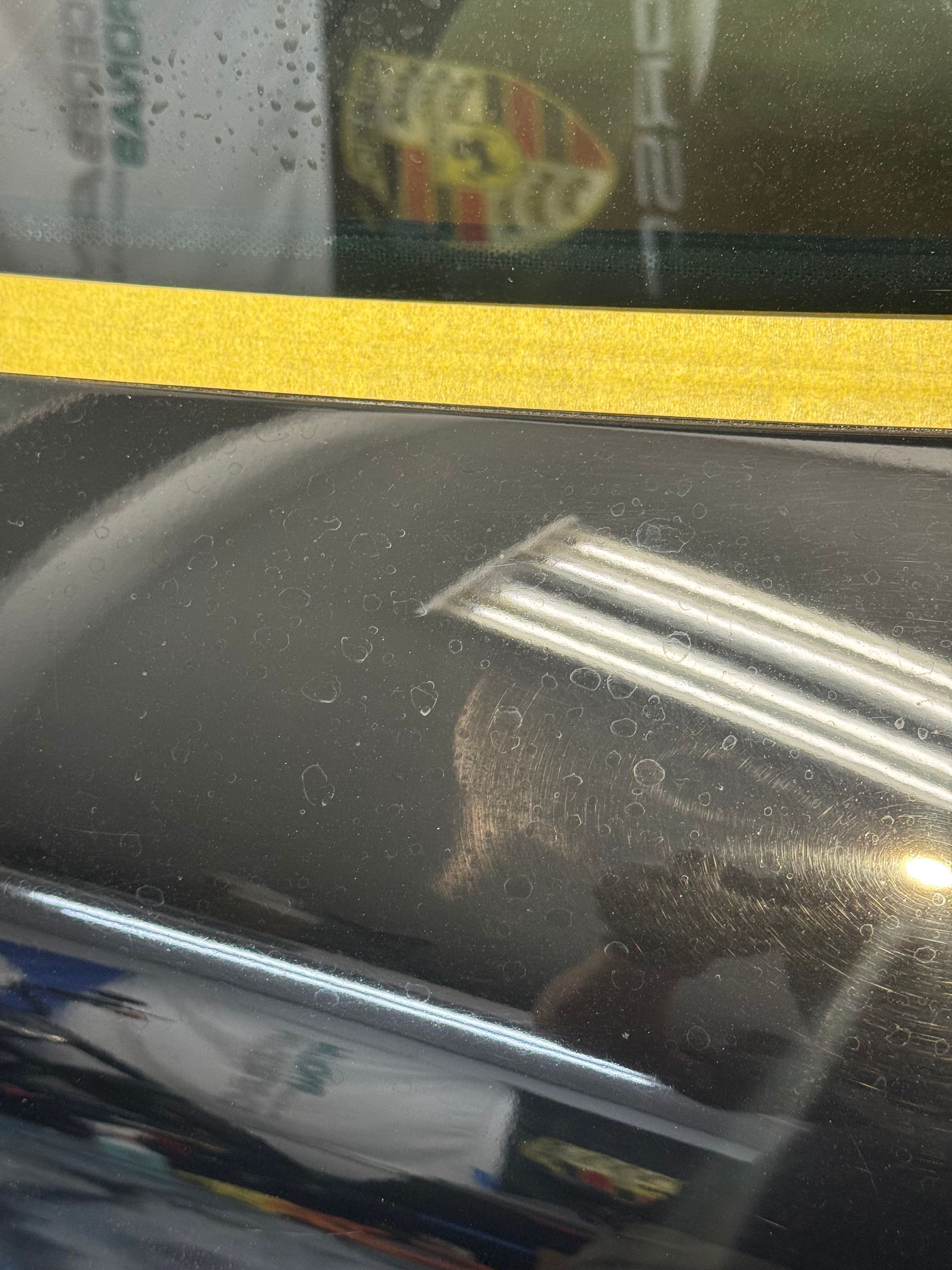 Paint correction before swirl marks Porsche Oahu