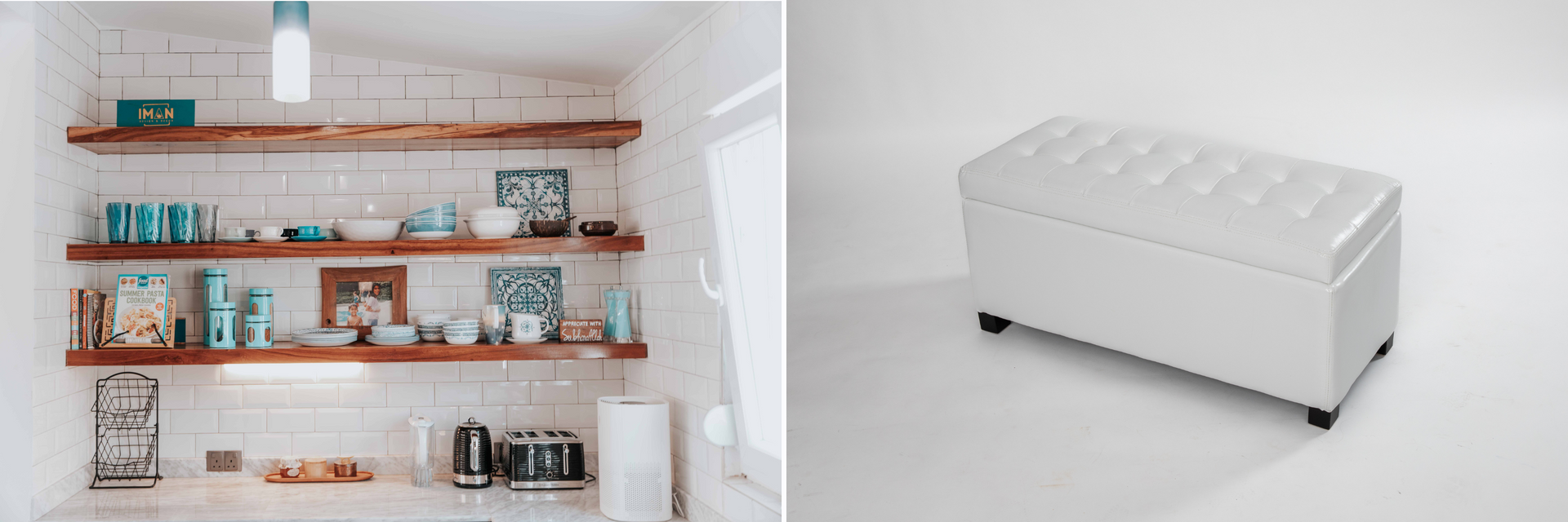 space with shelving units