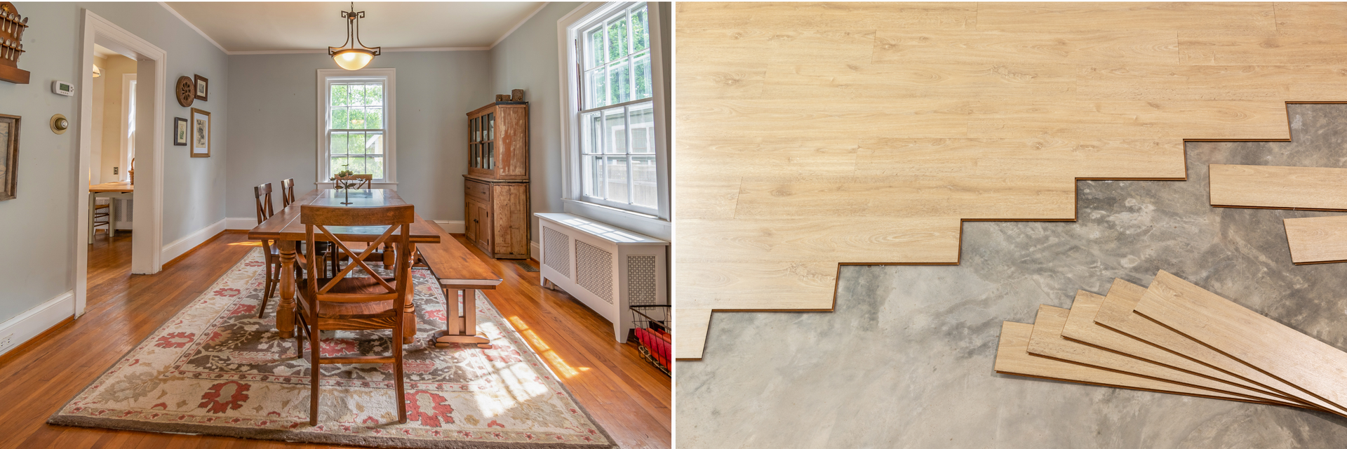 rugs and vinyl tiles
