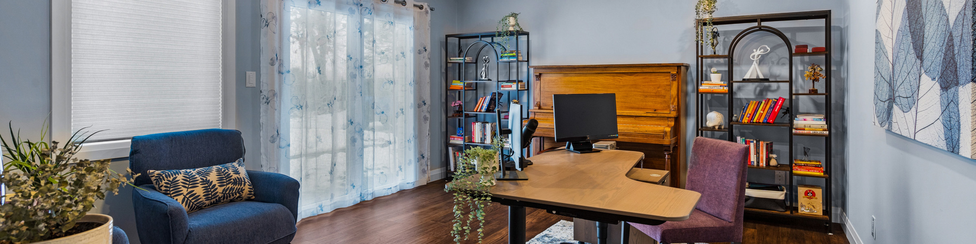 Ample natural light floods the workspace room