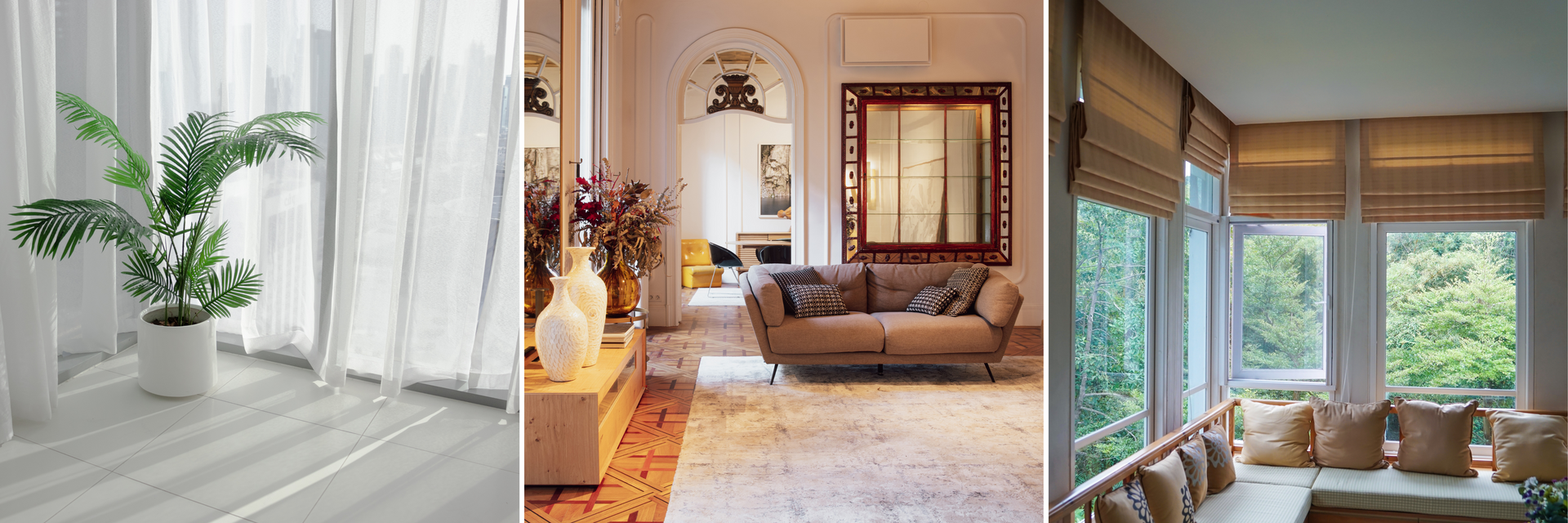 window treatments with outside view