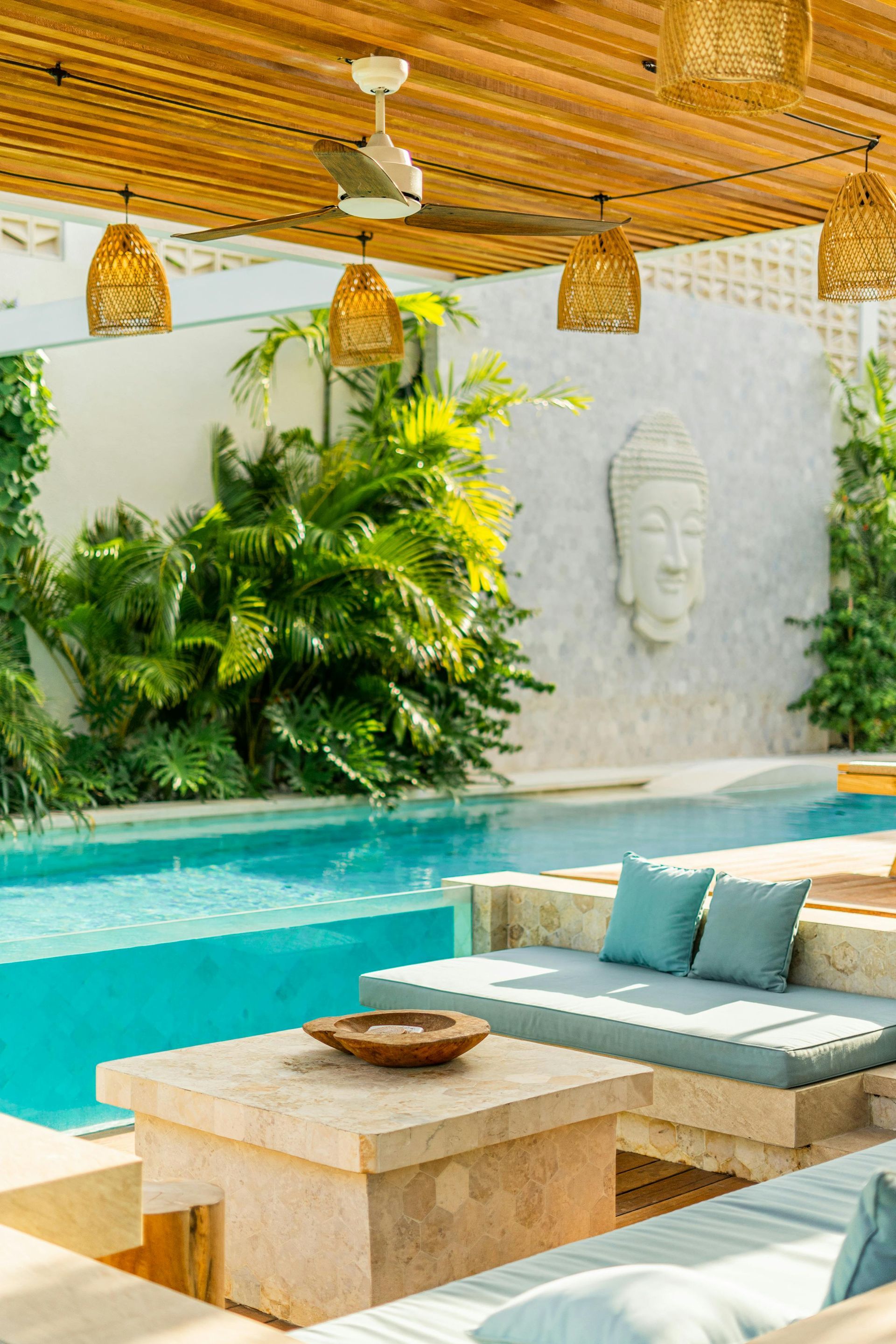 seats beside pool