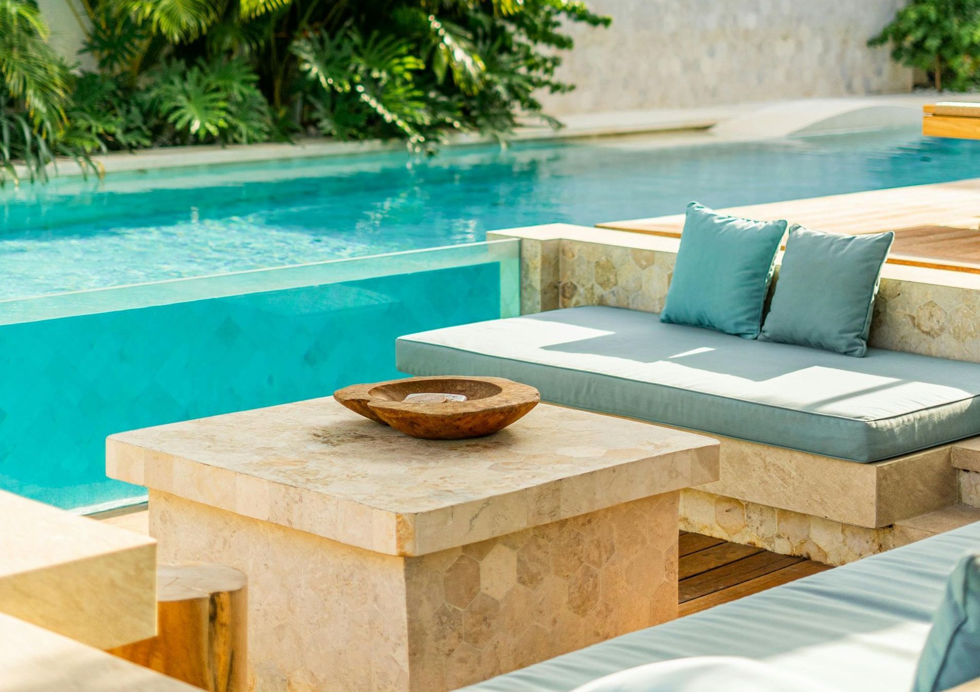 seats beside pool