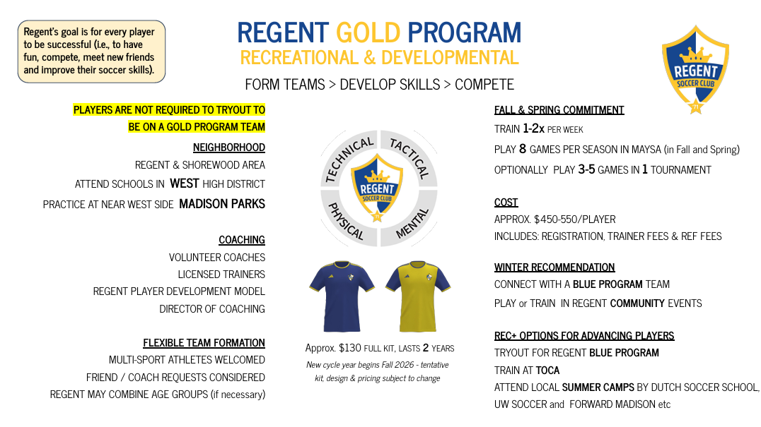 Regent Gold Program