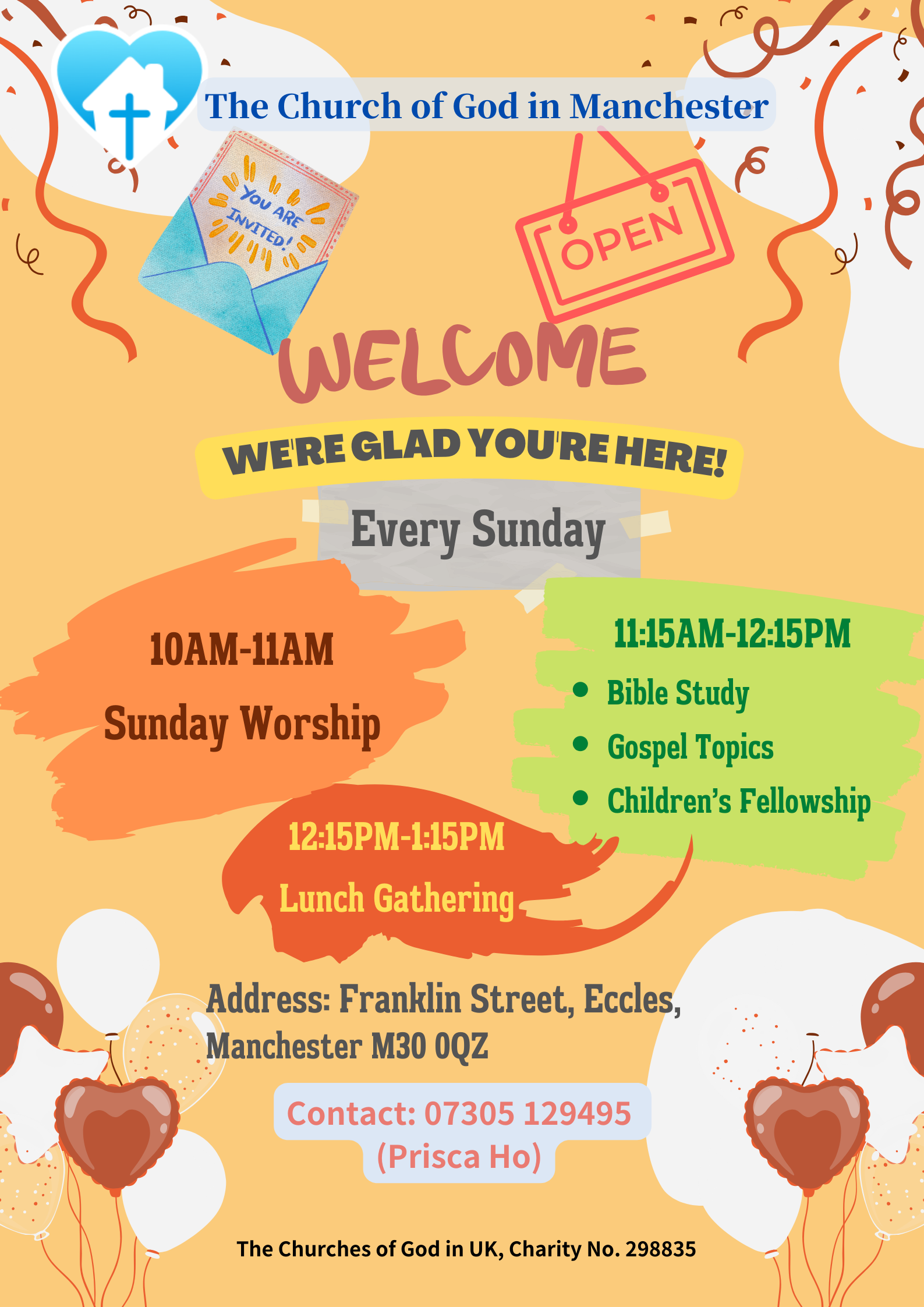 曼徹斯特上帝的教會的廣告