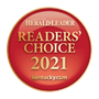 Lexington Herald-Leader Readers' Choice 2021 award badge: red and gold circular emblem.