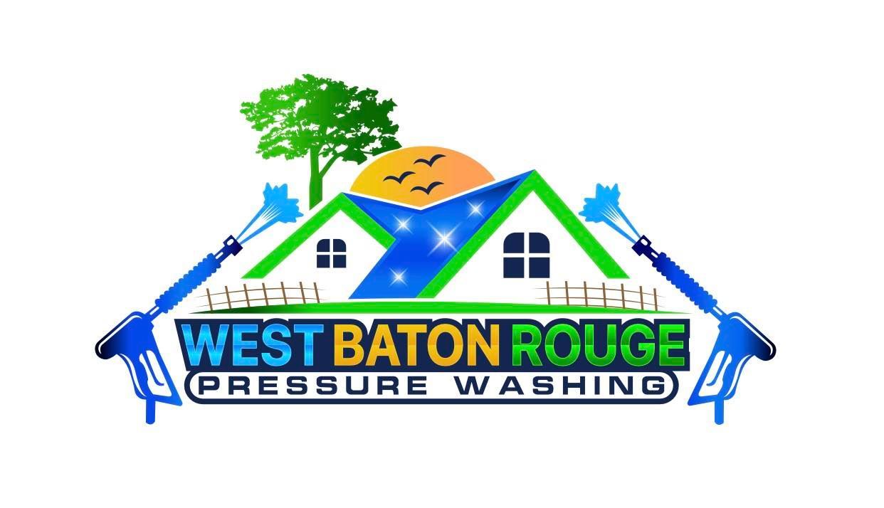 A logo for west baton rouge pressure washing