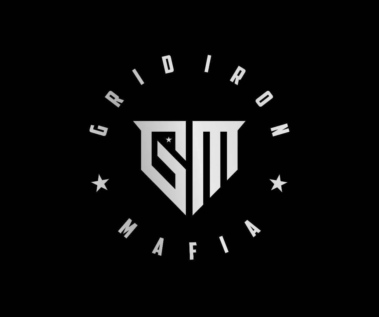 A logo for grid iron mafia is shown on a black background.