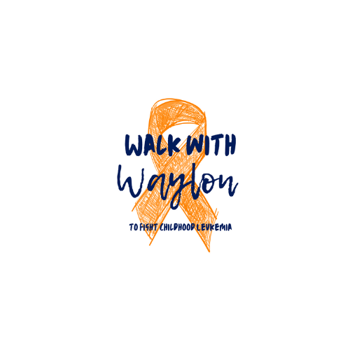 A logo for walk with waylon to fight childhood leukemia