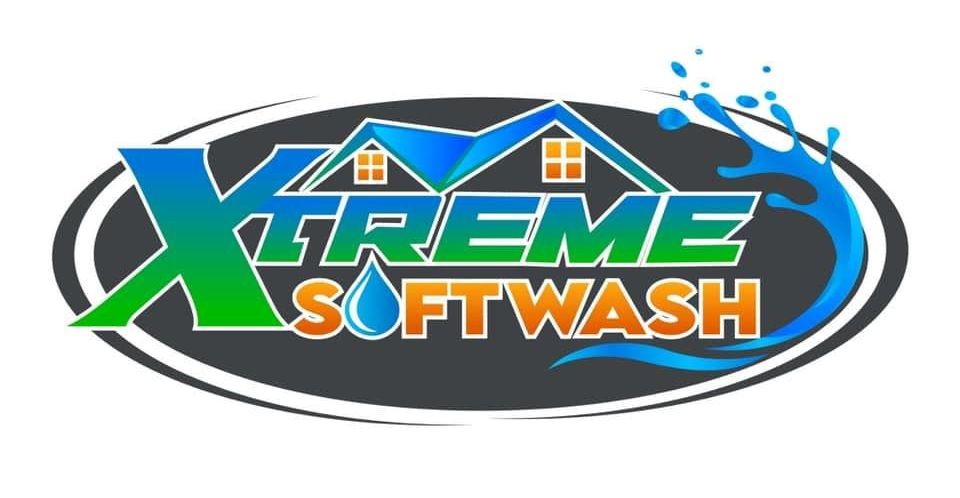A logo for xtreme soft wash with a house on it