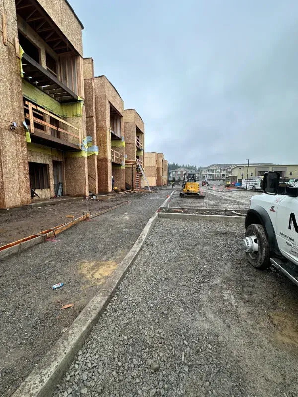 An aerial view of a residential area with a lot of buildings under construction in Vancouver, WA