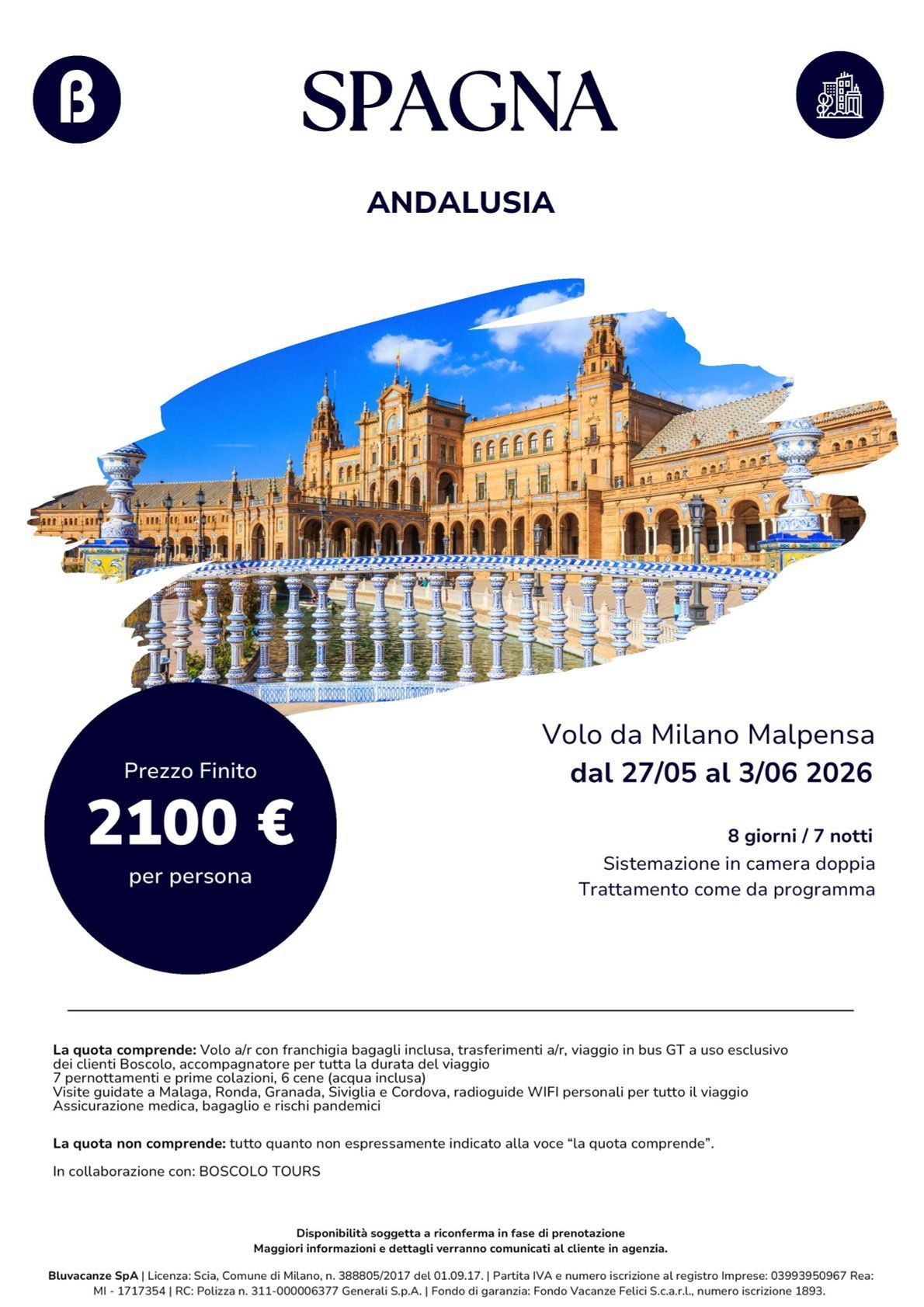 Volo da Milano Malpensa dal 27/05 al 3/06 2026
8 giorni / 7 notti