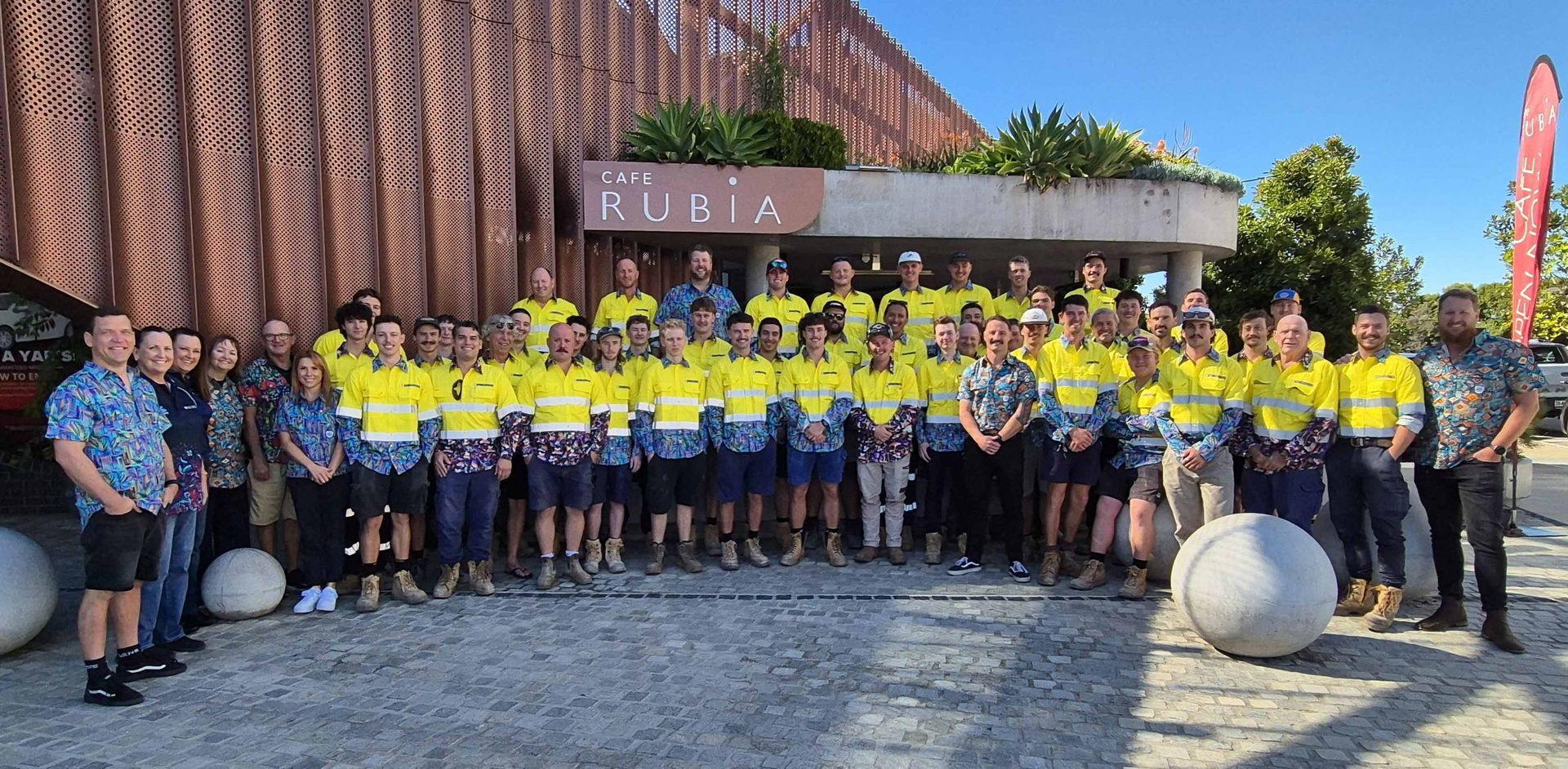 The full Ikon Electrical team on RU OK day