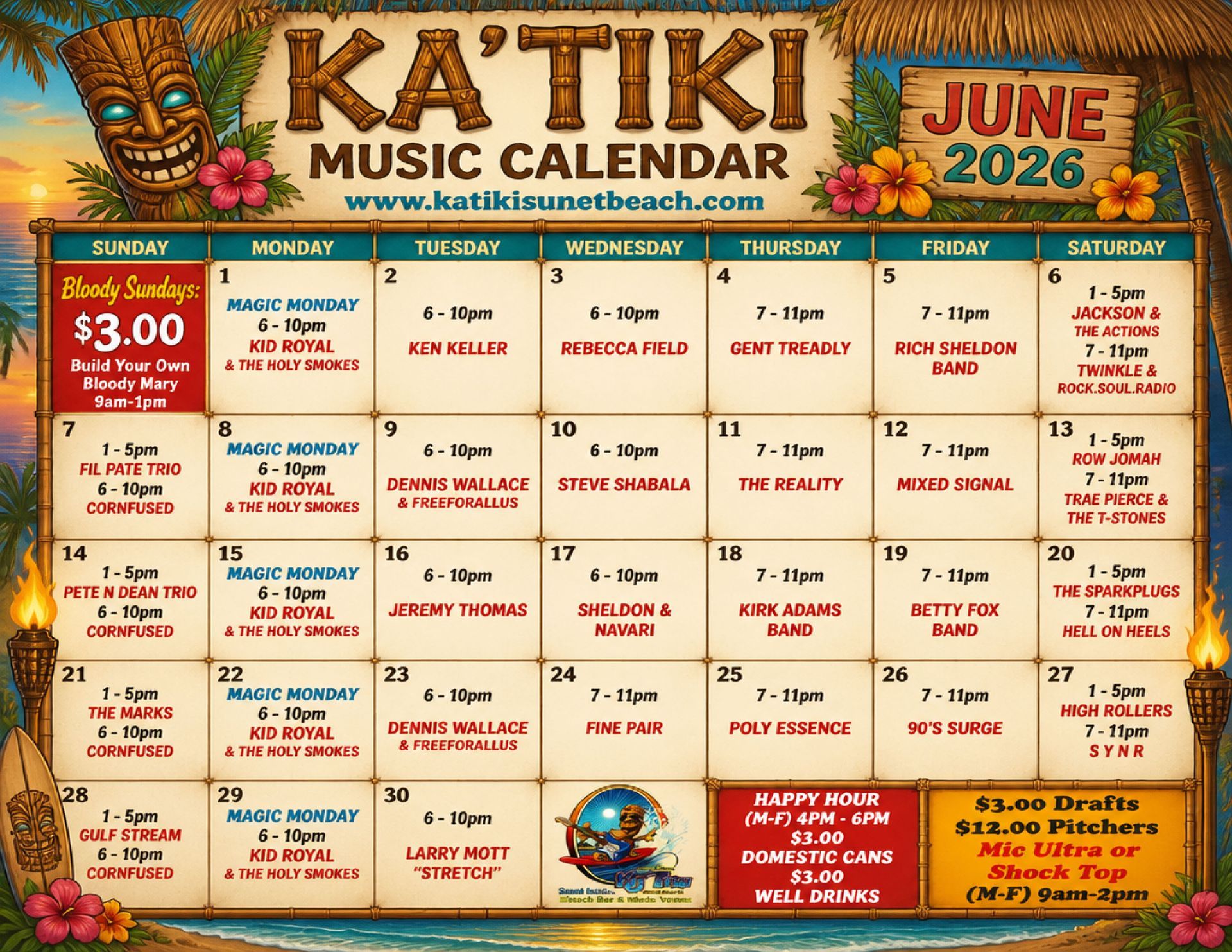 Ka Tiki Live Music Schedule