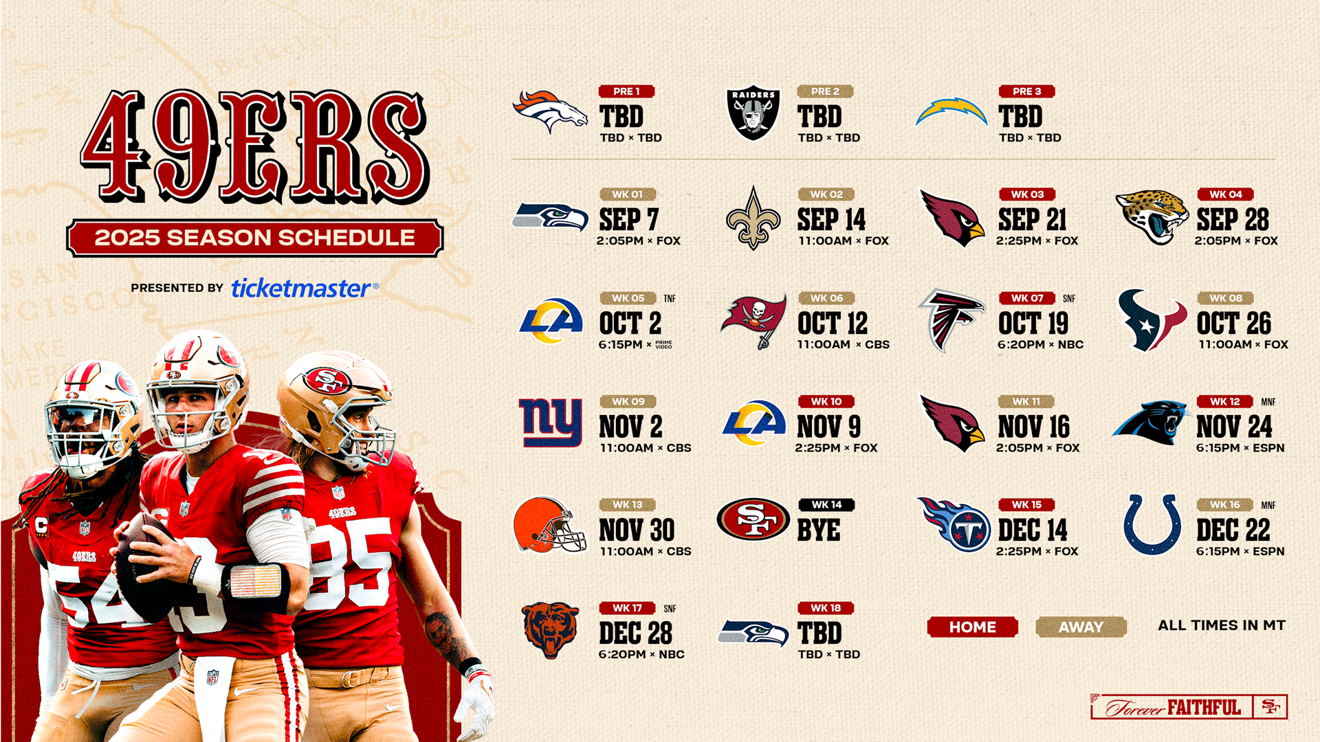 49ers 2024 Season Schedule for Denver's 49ers Sports Bar