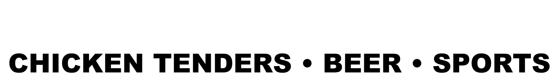 A black and white logo for chicken tenders beer and sports at tony tenderonis in denver colorado